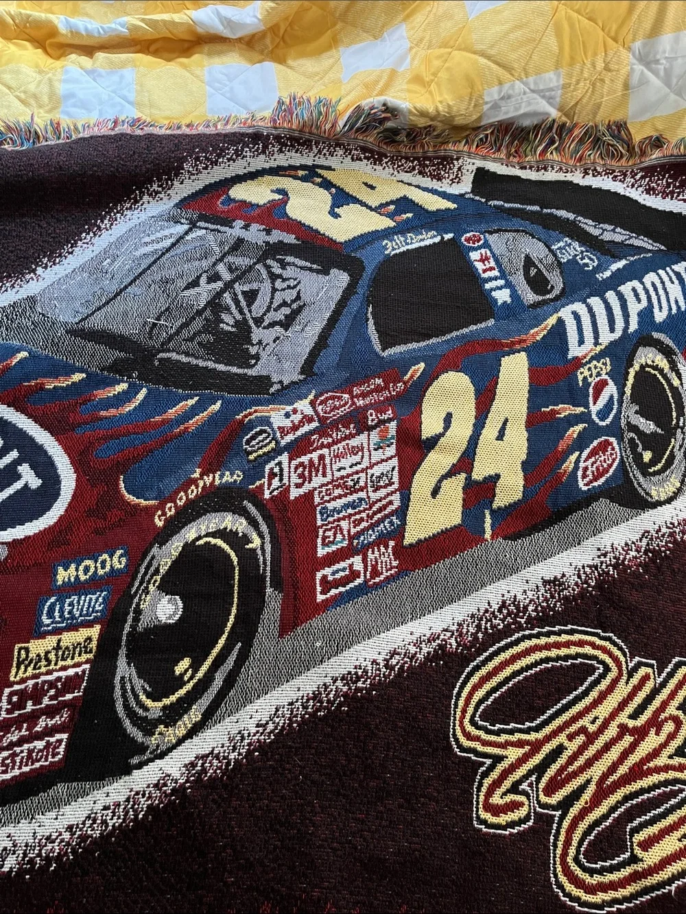 Vintage NASCAR Jeff Gordon #24 DuPont Graphic Tapestry/Throw Blanket